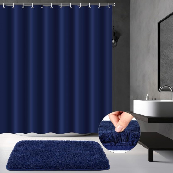 Shower Curtain & Bath Mat Set 14 pcs